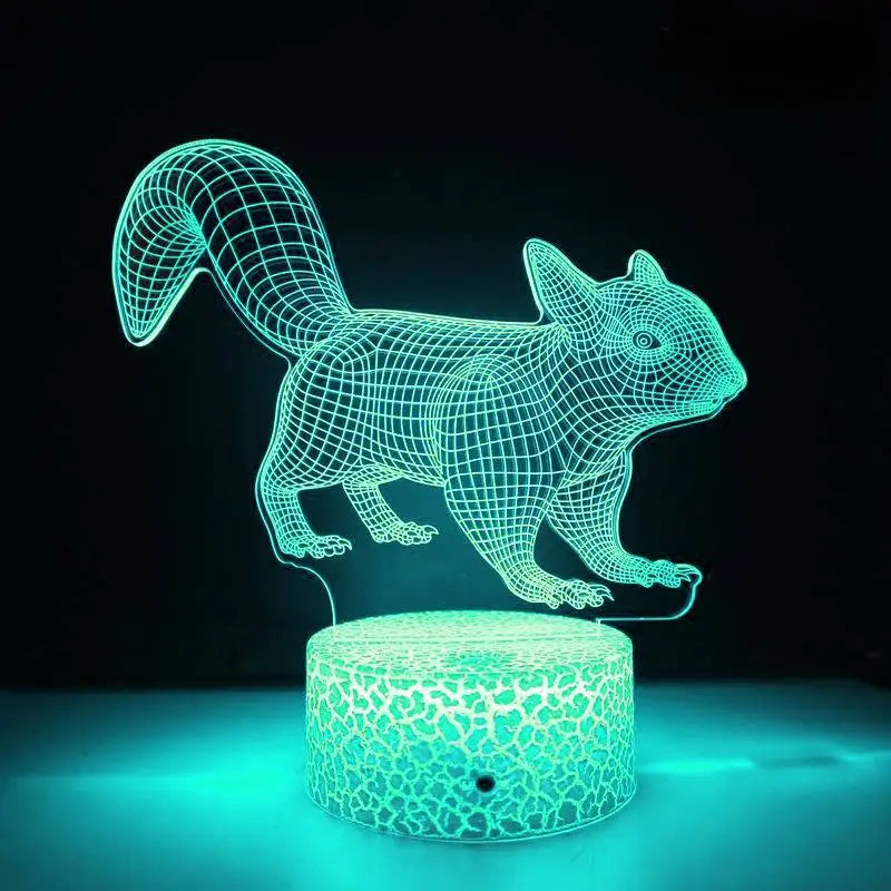 LumiFox - 3D LED Nattlampa med Färgändring och Dämpbar Funktion