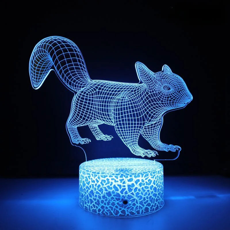 LumiFox - 3D LED Nattlampa med Färgändring och Dämpbar Funktion