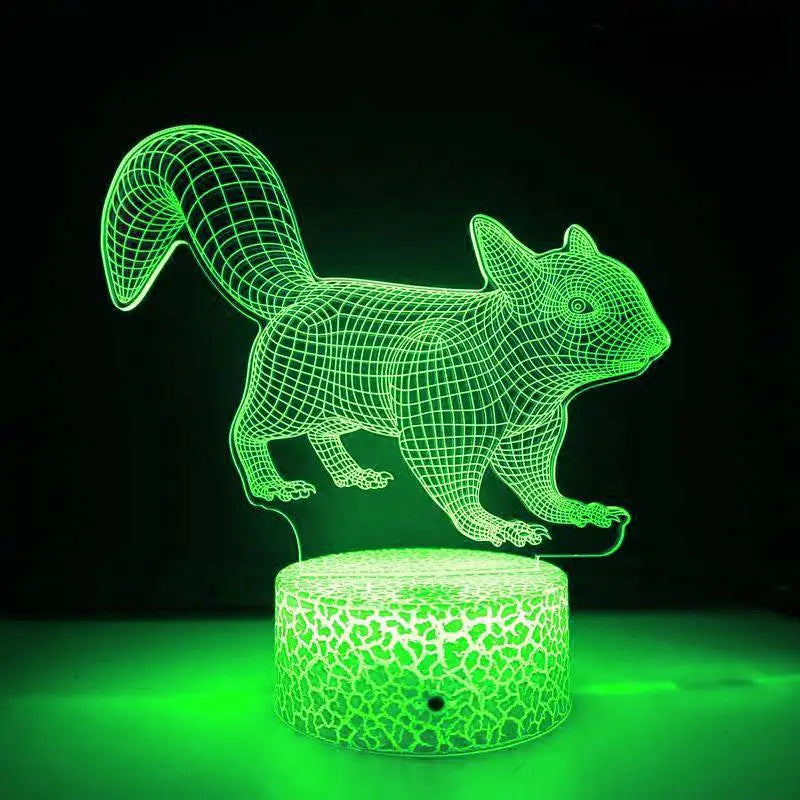 LumiFox - 3D LED Nattlampa med Färgändring och Dämpbar Funktion