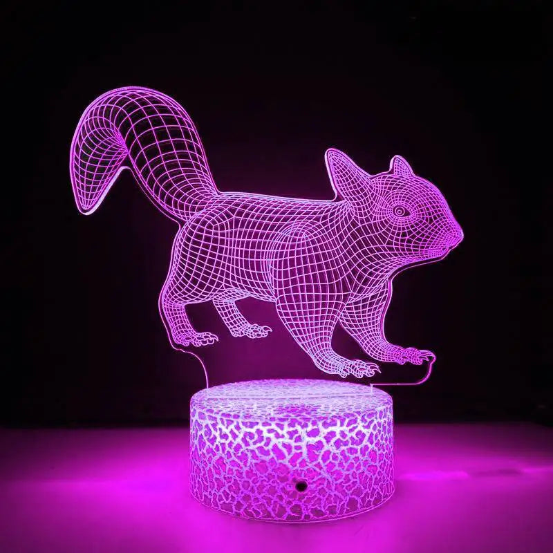 LumiFox - 3D LED Nattlampa med Färgändring och Dämpbar Funktion