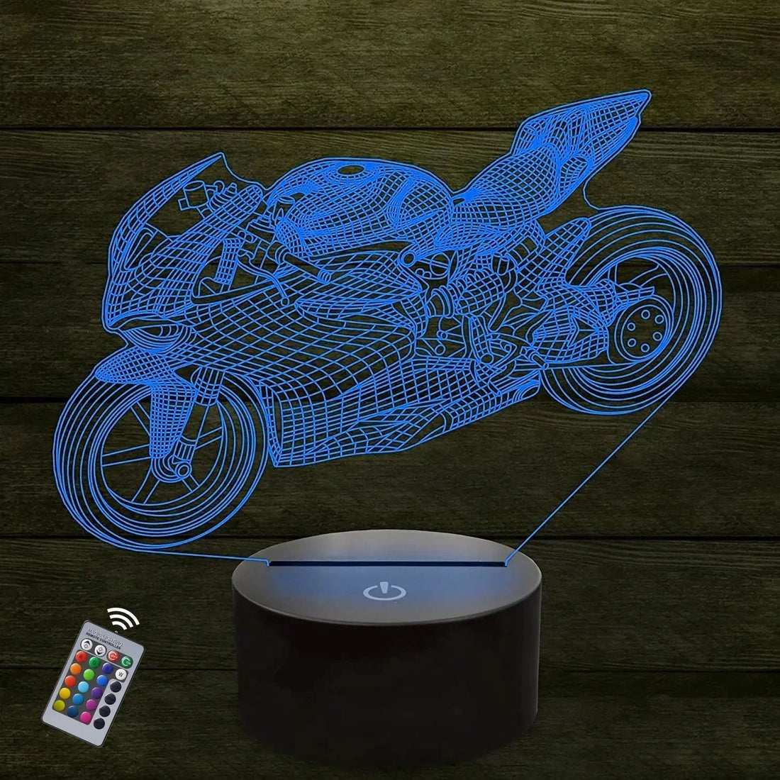LumiBike - 3D LED Nattlampa med Motor Design för Bikers och Barnrum Dekoration