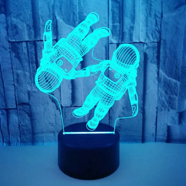 LumiAstro - 3D LED Astronaut Nattlampa med Färgförändring för Barnrum &amp; Dekoration