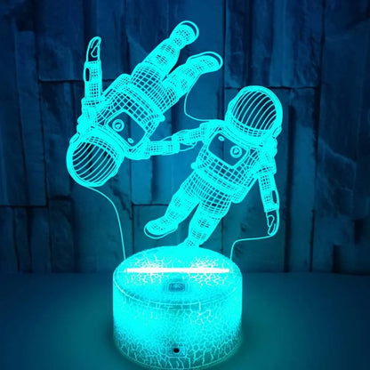 LumiAstro - 3D LED Astronaut Nattlampa med Färgförändring för Barnrum &amp; Dekoration