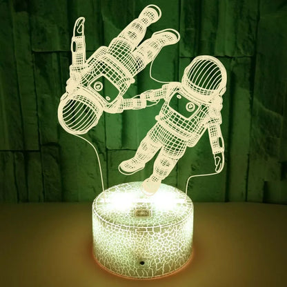 LumiAstro - 3D LED Astronaut Nattlampa med Färgförändring för Barnrum &amp; Dekoration