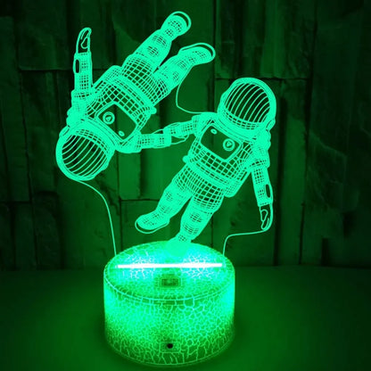 LumiAstro - 3D LED Astronaut Nattlampa med Färgförändring för Barnrum &amp; Dekoration