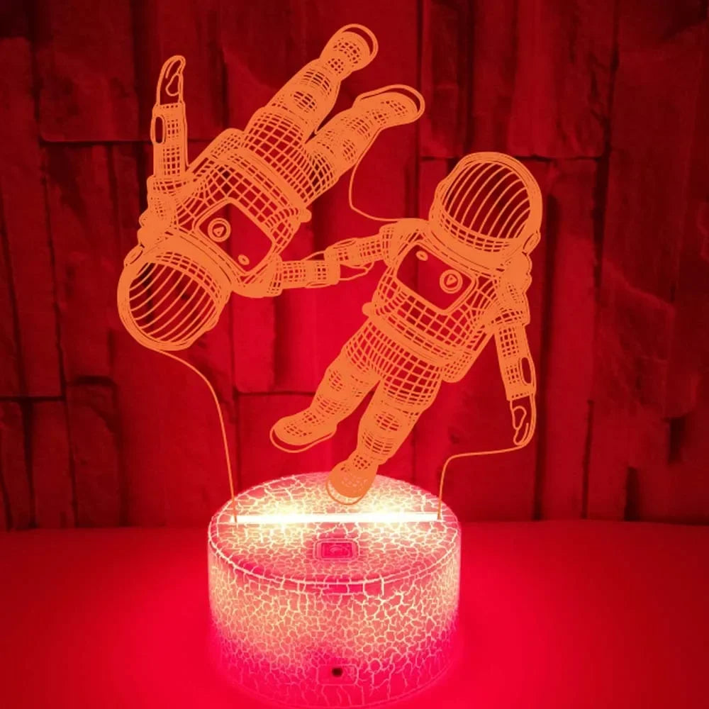 LumiAstro - 3D LED Astronaut Nattlampa med Färgförändring för Barnrum & Dekoration