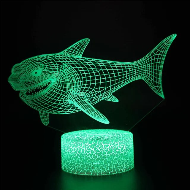 AquaGlow – 3D LED Nattlampa med Val Illusion för Barnrum