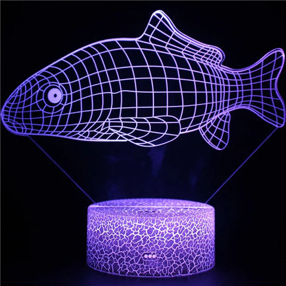 AquaGlow – 3D LED Nattlampa med Val Illusion för Barnrum