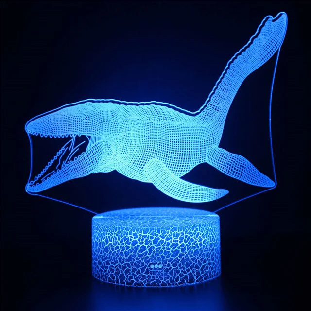 AquaGlow – 3D LED Nattlampa med Val Illusion för Barnrum