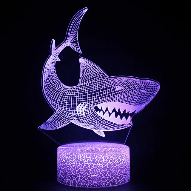 AquaGlow – 3D LED Nattlampa med Val Illusion för Barnrum