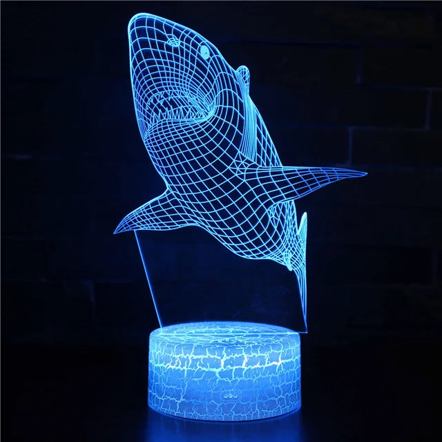 AquaGlow – 3D LED Nattlampa med Val Illusion för Barnrum