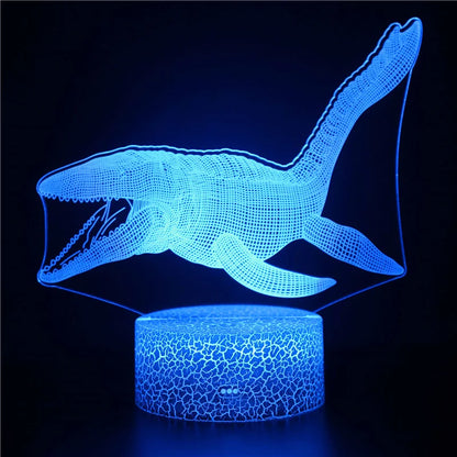 AquaGlow – 3D LED Nattlampa med Val Illusion för Barnrum