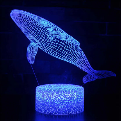 AquaGlow – 3D LED Nattlampa med Val Illusion för Barnrum
