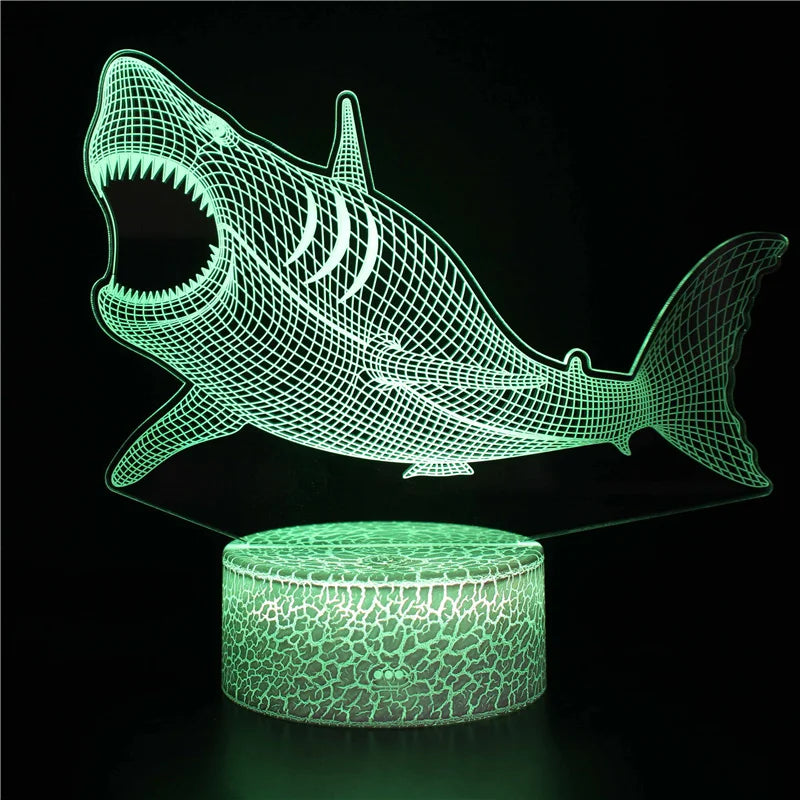 AquaGlow – 3D LED Nattlampa med Val Illusion för Barnrum