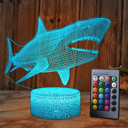 AquaGlow – 3D LED Nattlampa med Val Illusion för Barnrum