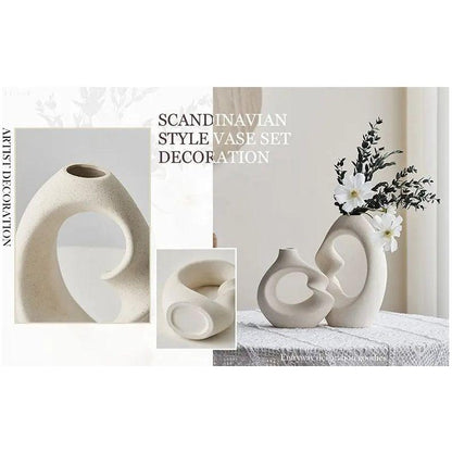 Nordic Bloom - Stiliga Tvistade Vaser Tillverkade av Keramik