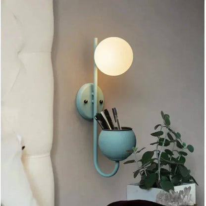 NordicGlow Växt - LED Vägglampa med Växtställ - Minimalistisk Lampa
