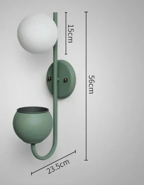 NordicGlow Växt - LED Vägglampa med Växtställ - Minimalistisk Lampa