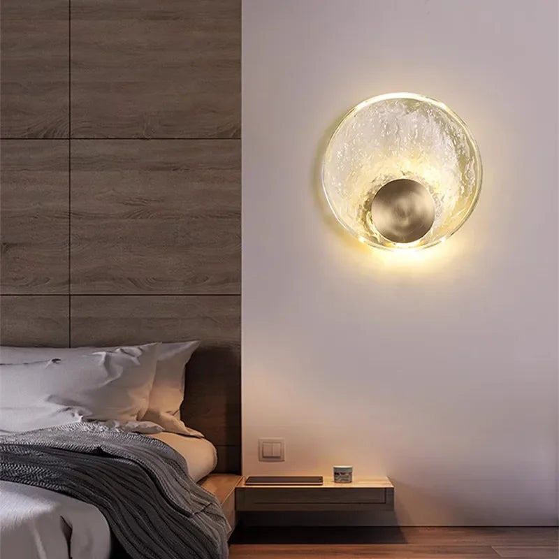 CrystalRing - Elegant LED Ring Vägglampa med Glasdetaljer – Modern Design