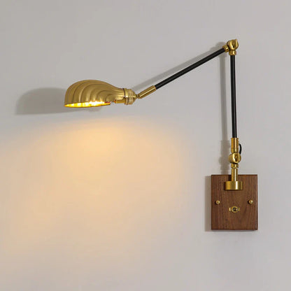 LightCraft - Justerbar Vintage Vägglampa i Mässing och Trä