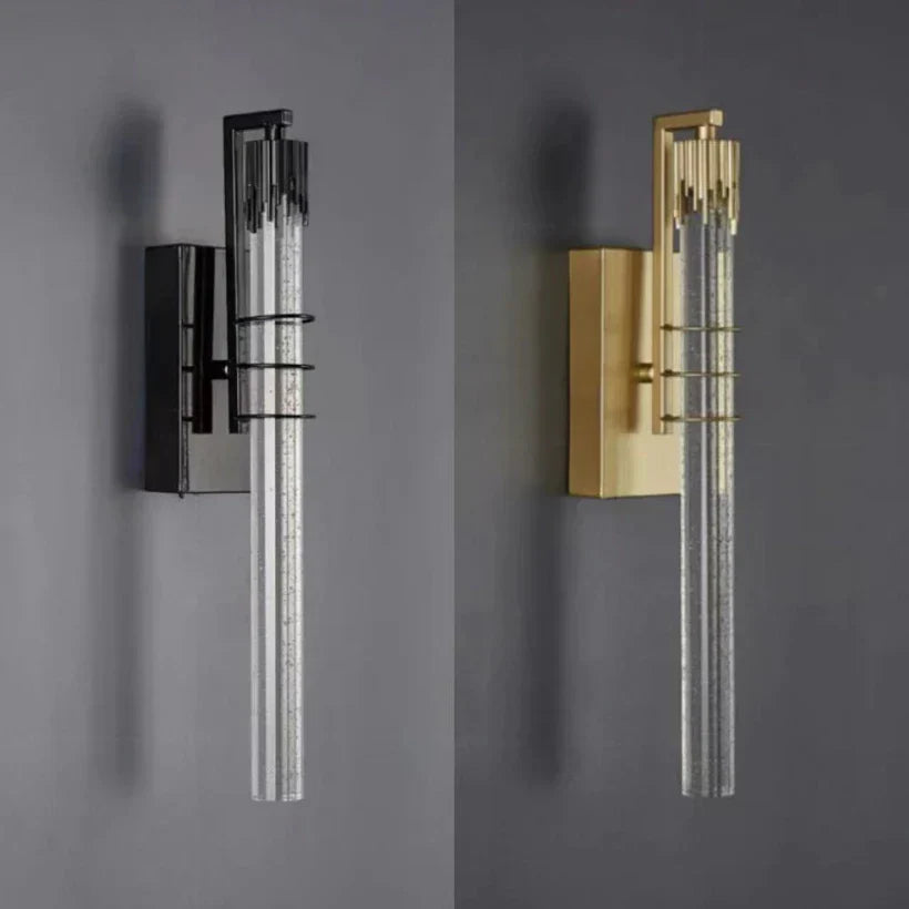 CrystalGold - Elegant LED Vägglampa i Guld Med Kristaller För Vardagsrum & Sovrum