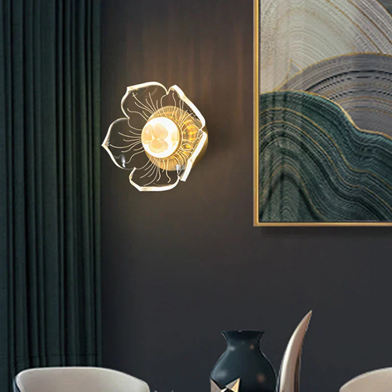BloomGlow – Blomformad LED Vägglampa för Sovrum &amp; Vardagsrum