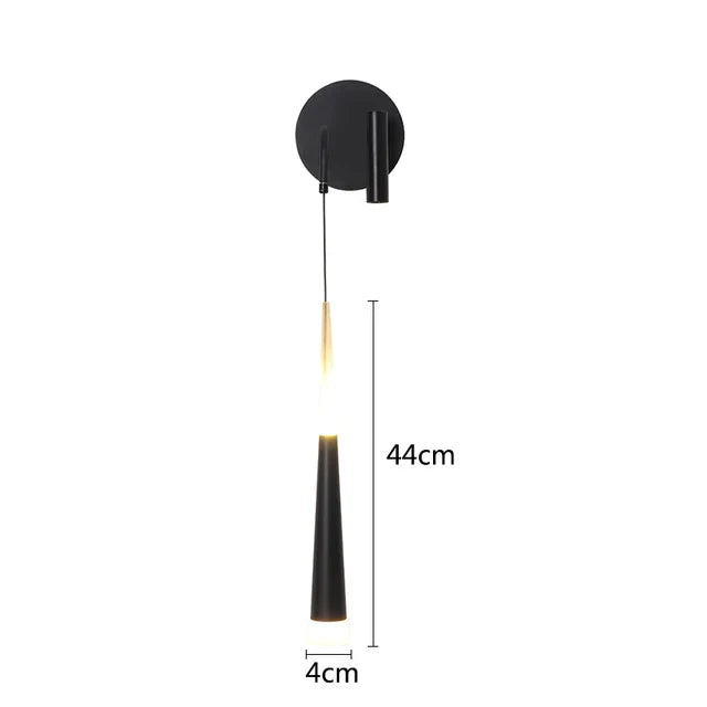NordicLuxe - Minimalistisk LED-vägglampa i svart för sovrum och vardagsrum