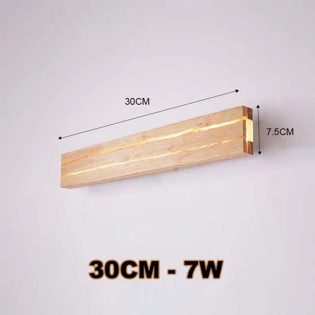 WoodGlow - Modern LED Trä Vägglampa med Sprickdesign Naturlig Belysning