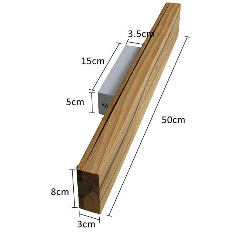 WoodGlow - Modern LED Trä Vägglampa med Sprickdesign Naturlig Belysning
