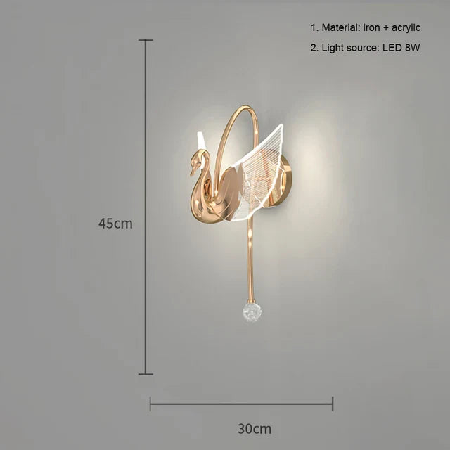 SereneSwan – Elegant Sirlige Vägglampa för Lyxiga Interiörer