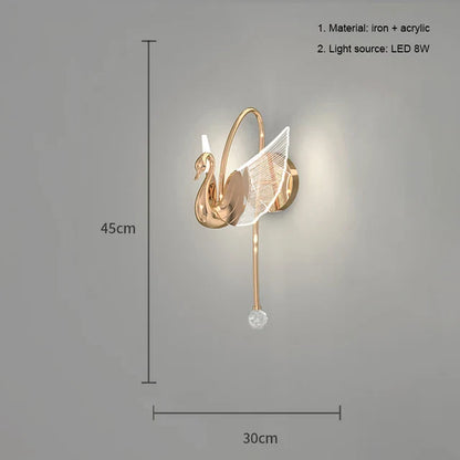 SereneSwan – Elegant Sirlige Vägglampa för Lyxiga Interiörer