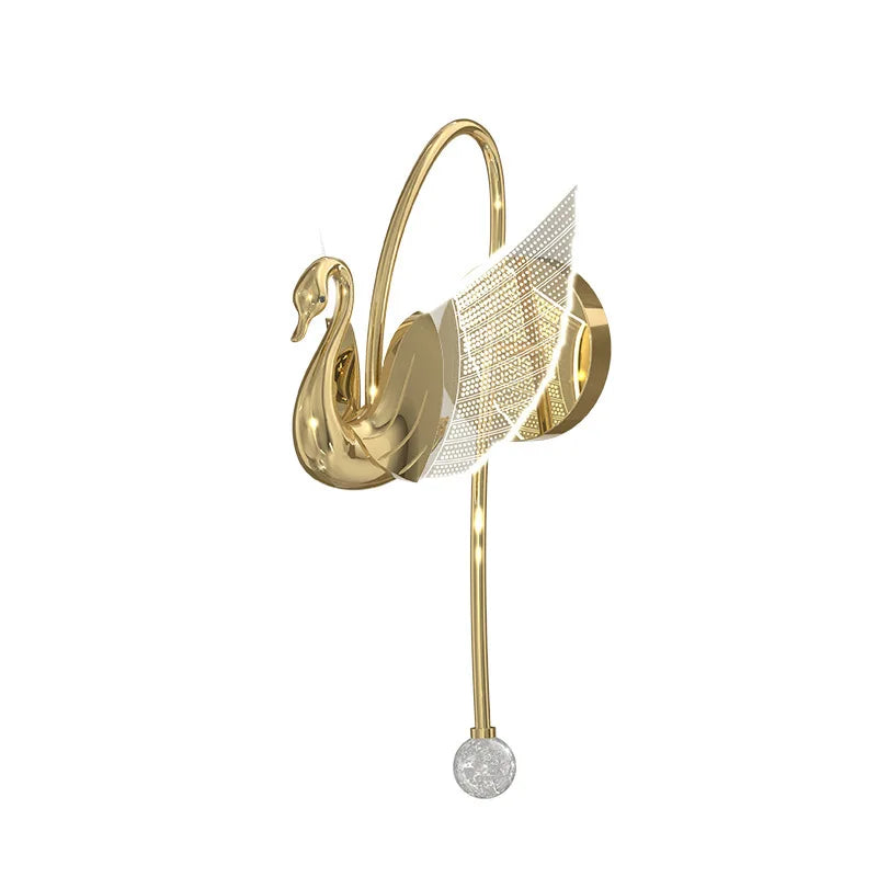 SwanGlow - Gyllene Svanelampa Modern LED Belysning