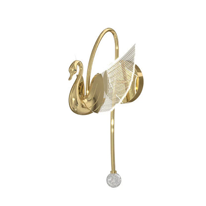 SwanGlow - Gyllene Svanelampa Modern LED Belysning