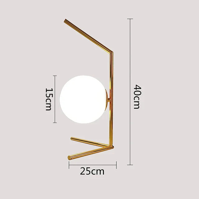 LumeSphere – Dimbar LED Bordslampa med Glaskula för Vardagsrum och Sovrum