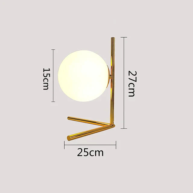 LumeSphere – Dimbar LED Bordslampa med Glaskula för Vardagsrum och Sovrum