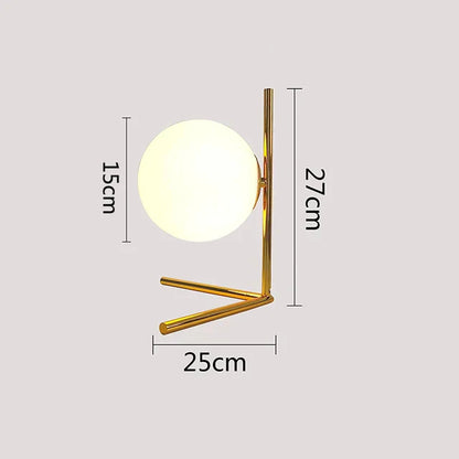 LumeSphere – Dimbar LED Bordslampa med Glaskula för Vardagsrum och Sovrum