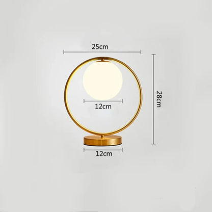LumeSphere – Dimbar LED Bordslampa med Glaskula för Vardagsrum och Sovrum