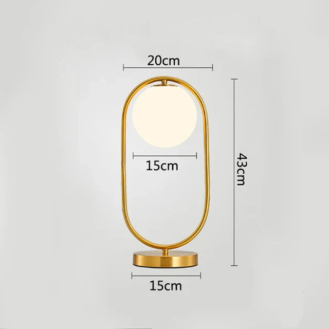 LumeSphere – Dimbar LED Bordslampa med Glaskula för Vardagsrum och Sovrum