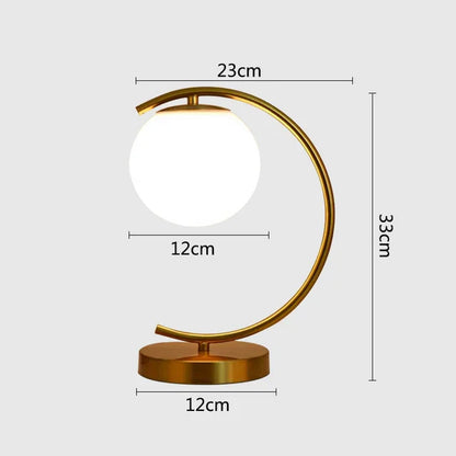 LumeSphere – Dimbar LED Bordslampa med Glaskula för Vardagsrum och Sovrum