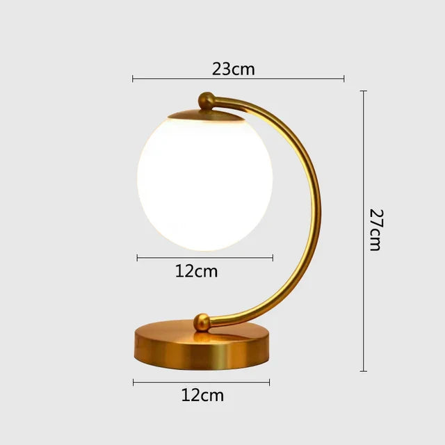 LumeSphere – Dimbar LED Bordslampa med Glaskula för Vardagsrum och Sovrum