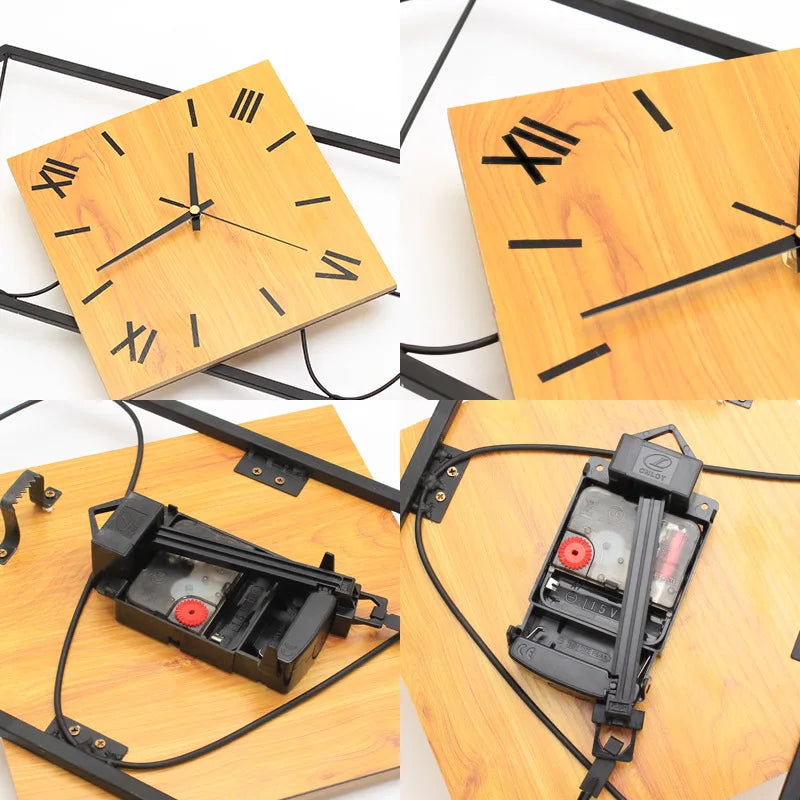 Carvallo - Modern 3D-väggur i trä med stort, elegant design