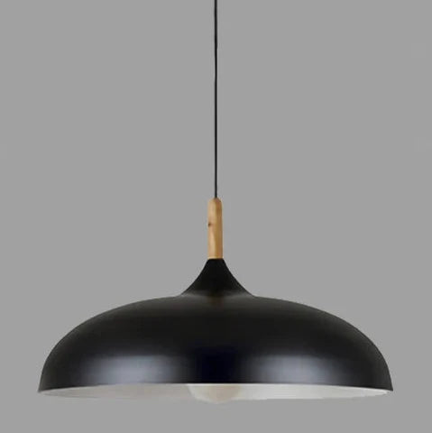 Skandinavisk Pendellampa | Ek &amp; Järn | Justerbar Höjd | E27 Lampa | Minimalistisk Nordisk Design