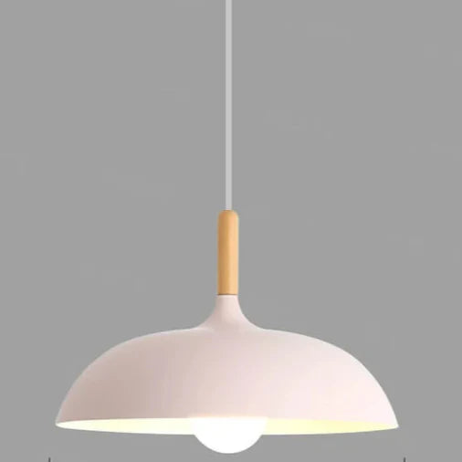 Skandinavisk Pendellampa | Ek &amp; Järn | Justerbar Höjd | E27 Lampa | Minimalistisk Nordisk Design