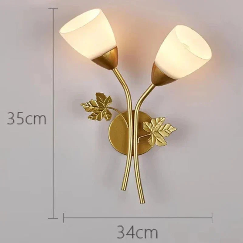LeafGlow - Järnvägglampa i Vintage Stil med Bladmotiv – LED-lampa