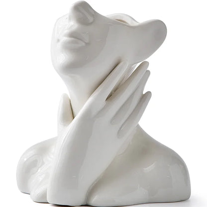 Enastående och modern krämfärgad vas