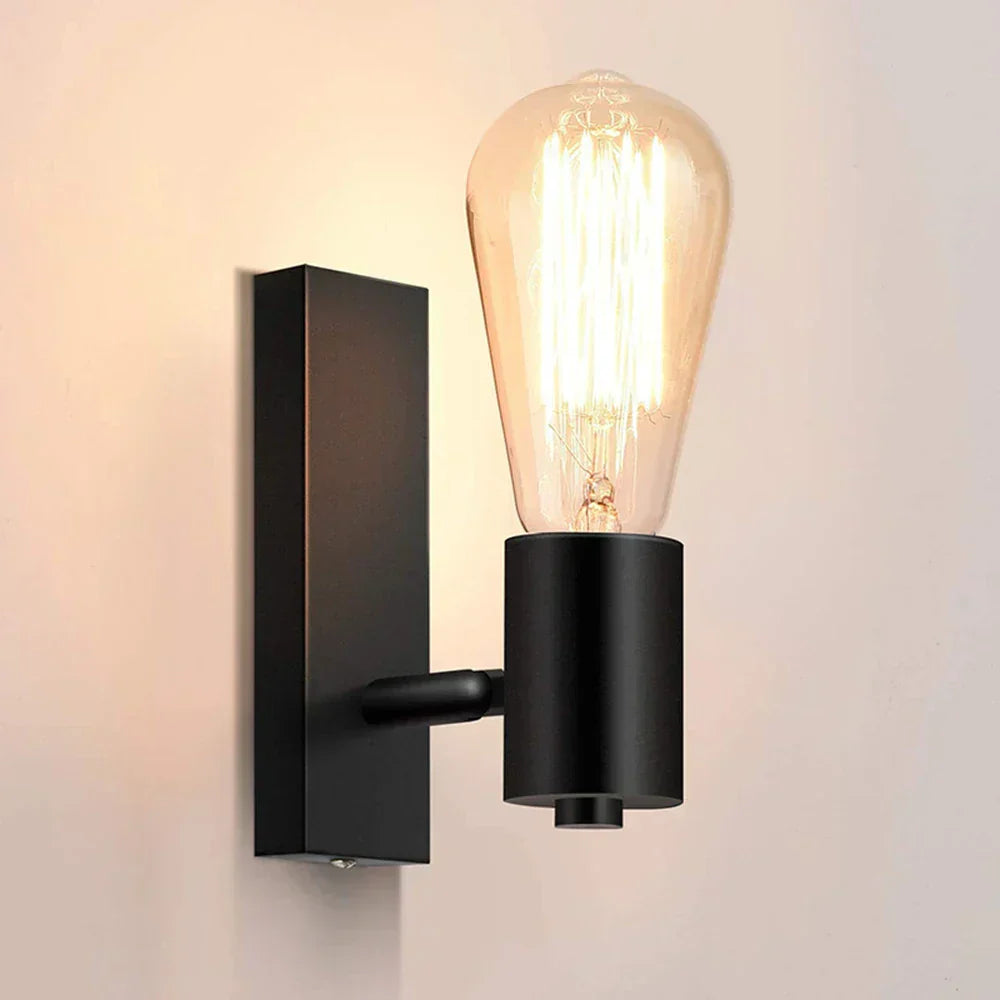 RetroCharm - Industriell Vintage Vägglampa med E27 Fäste För Sovrum &amp; Vardagsrum