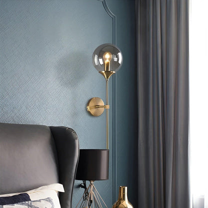 GlassGleam Lampa - Nordisk Guld Inomhus Glasboll Vägglampa