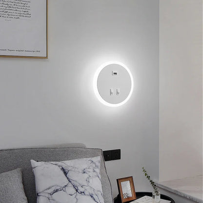 USBGlow - Modern LED Vägglampa med USB Laddningsfunktion – Dimbart Ljus