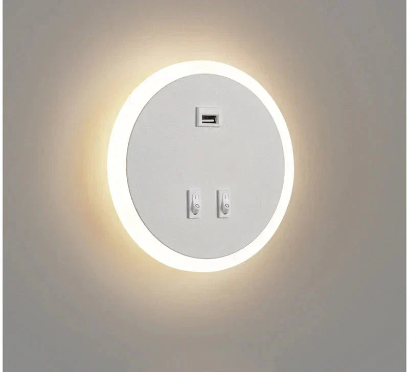 USBGlow - Modern LED Vägglampa med USB Laddningsfunktion – Dimbart Ljus