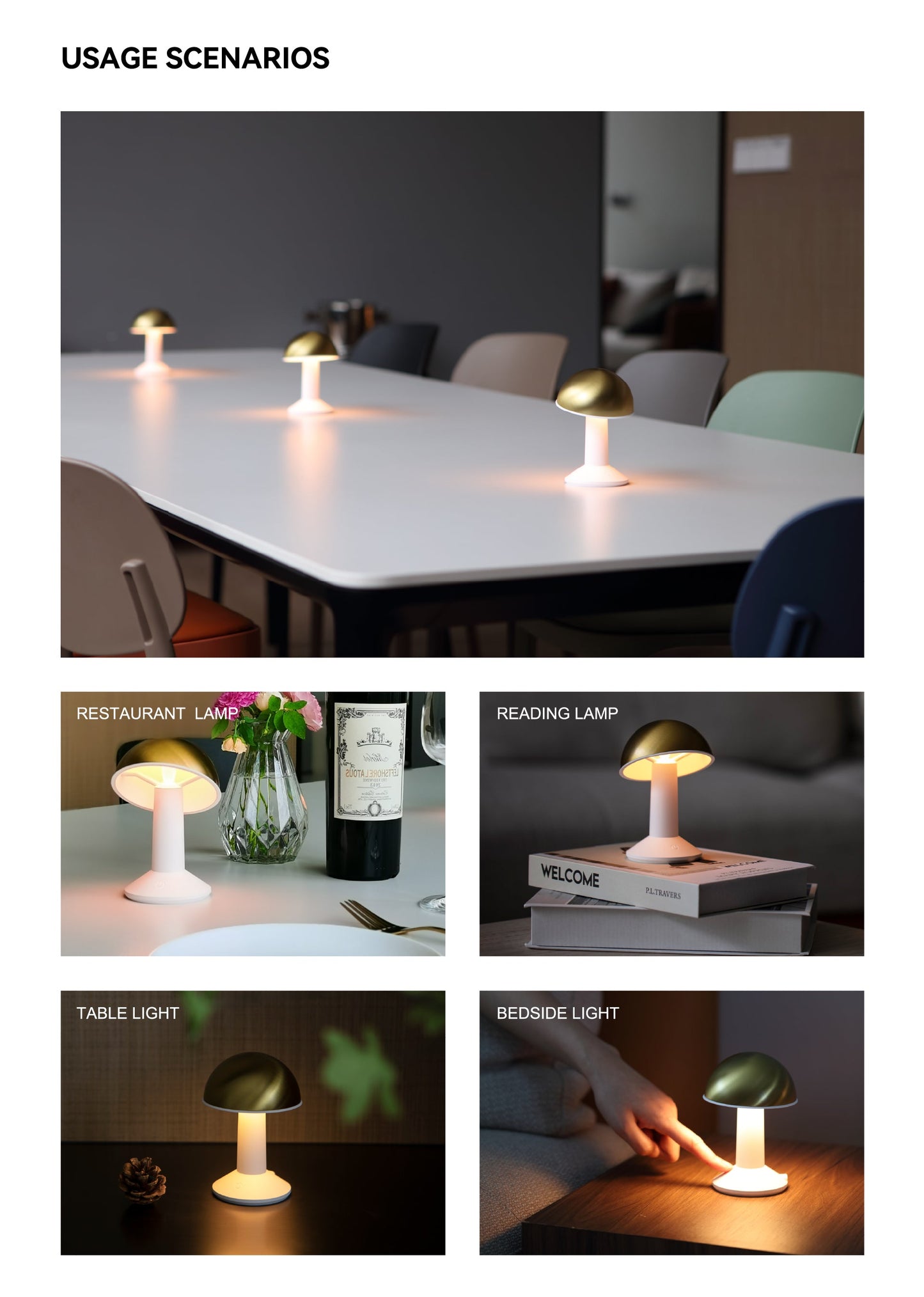 Bordslampa i Skandinavisk Stil med Guld Messing